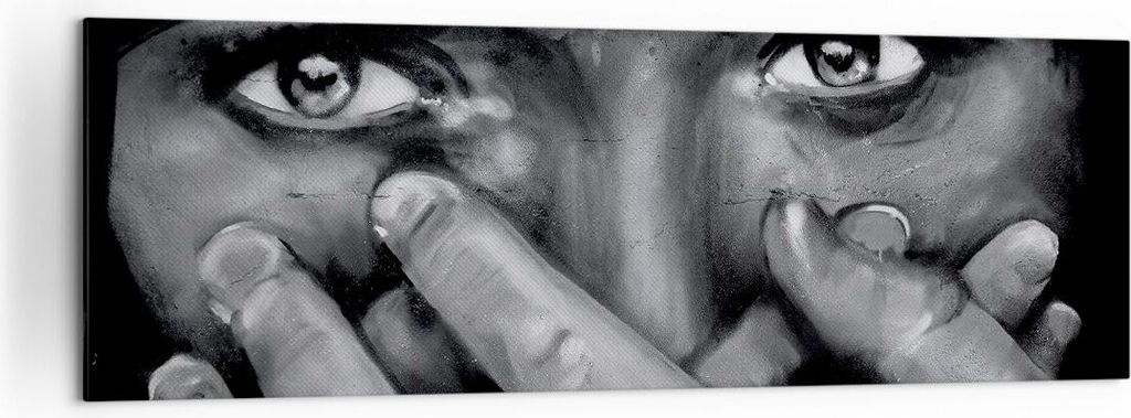 Bild auf Leinwand - Leinwandbild - Graffiti Wand Farbe Malerei - 160x50cm - Wand Bild - Wanddeko - Leinwanddruck - Bilder - Kunstdruck - Wanddekora...