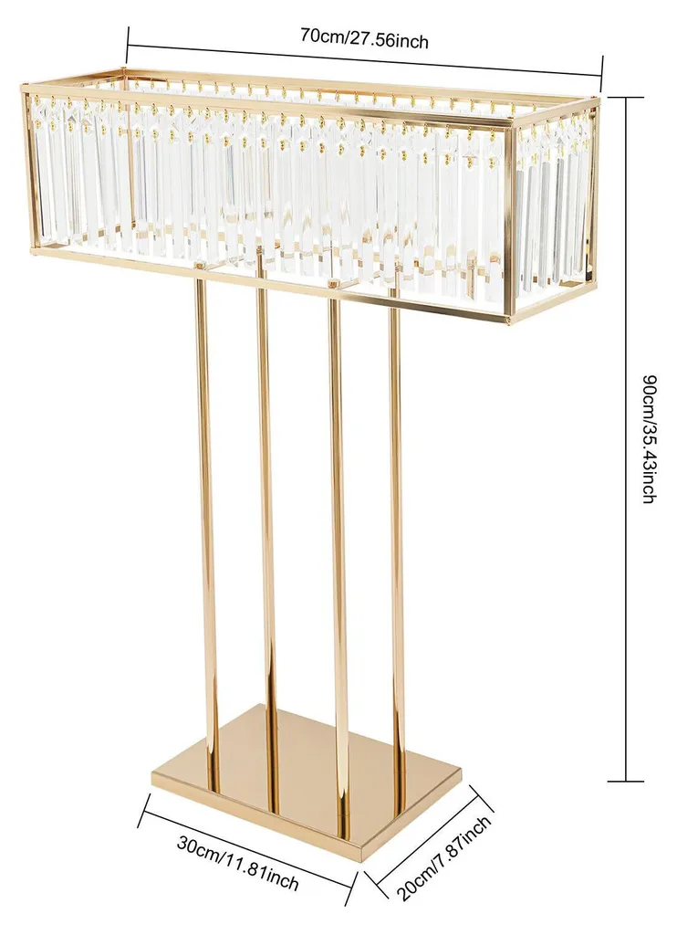 Support de fleurs en métal or, colonne décorative pour centre de table chic - 4