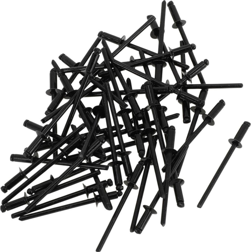 Offene Enden Großkopf Blindnieten Schwarz 50 Stück 3mm Griffdurchmesser 6mm Grifflänge 6mm Flanschdurchmesser Edelstahl