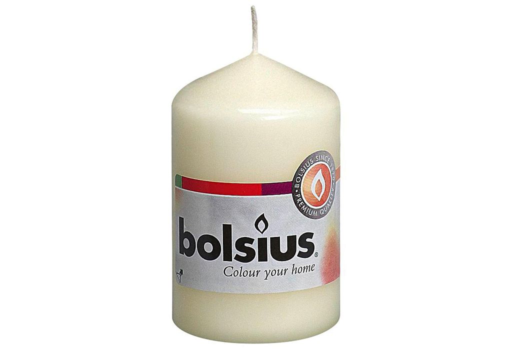 Bolsius 103613200105 Stumpenkerze 8x4,8cm elfenbein, elfenbein