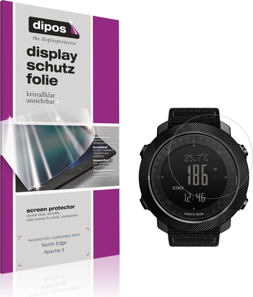 6x Schutzfolie für North Edge Apache 3 klar Displayschutzfolie Folie Display Schutz dipos