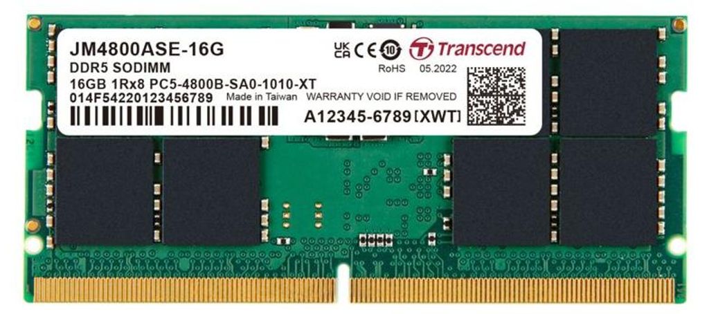 Transcend JetRAM DDR5 4800 16GB SO-DIMM Immagine del prodotto 