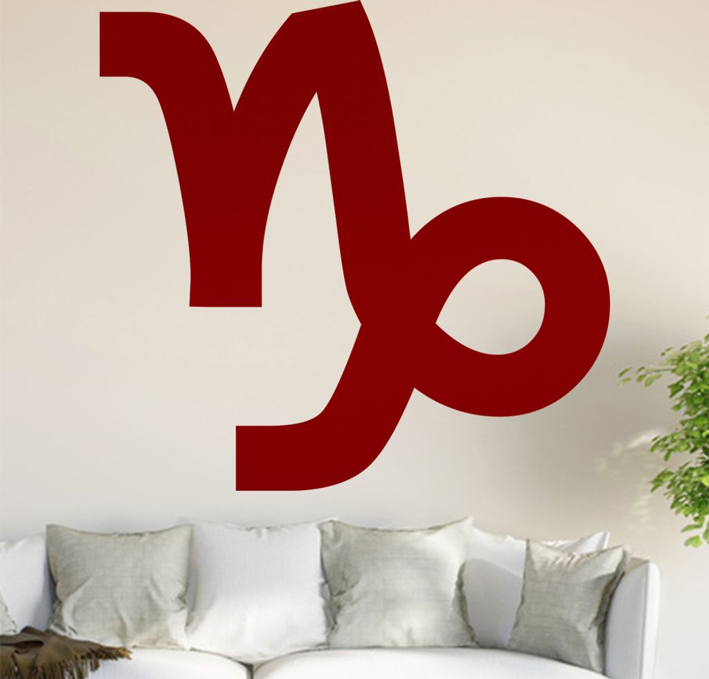 Sternzeichen: Steinbock Wandtattoo in 6 Größen - Wandaufkleber Wall Sticker - Dekoration, Küche, Wohnzimmer, Schlafzimmer, Badezimmer