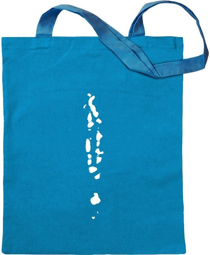 Kiwistar - Baumwolltasche - hellblau - Malediven Umriss Kontur - Tragetasche Stoffbeutel Umhängetasche Langer Henkel