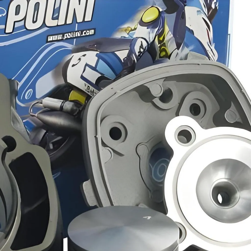 Cylindre Polini 70cc Sport culasse décomposable filetage long Piaggio LC 47mm - 3