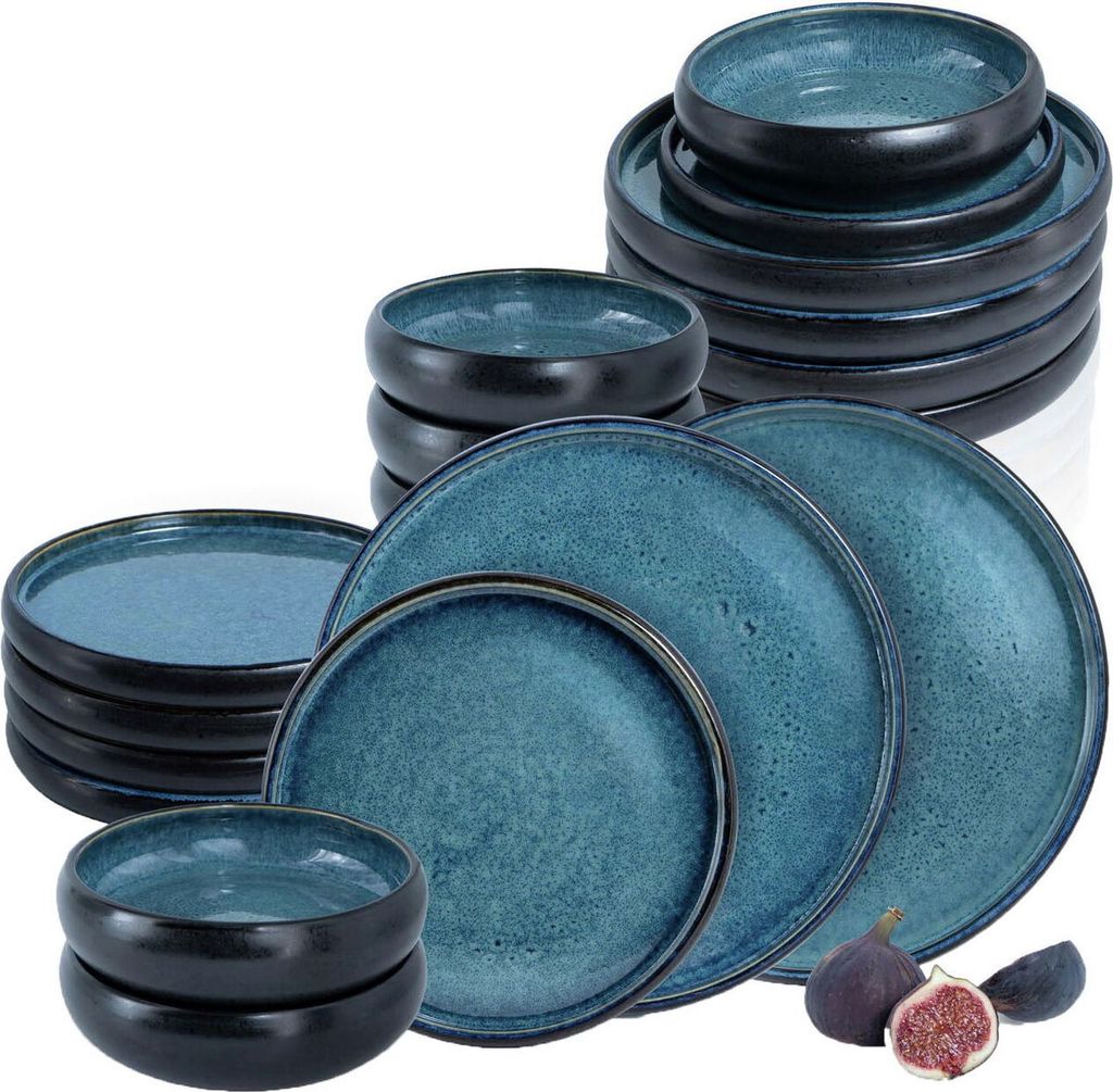 Moritz & Tafelservice 18-tlg Blau Reaktiv Produktbild 