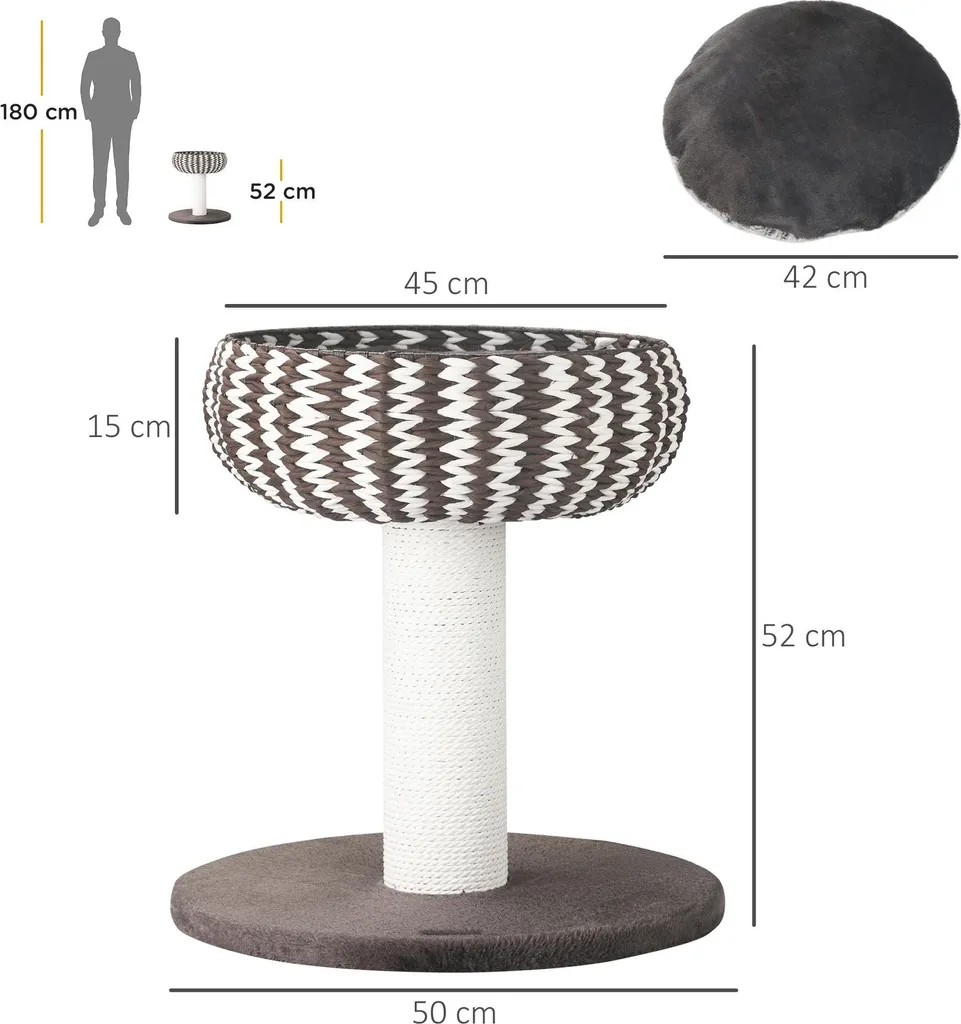 Arbre à chat 4 niveaux pour appartement, zone de repos et de griffage