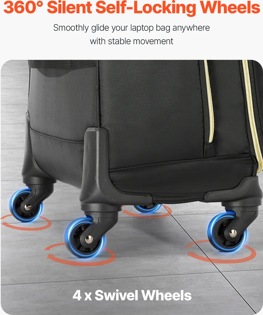 Pilot Case pour Ordinateur Portable 17,3 Pouces à 4 Roues Multidirectionnelles - 6