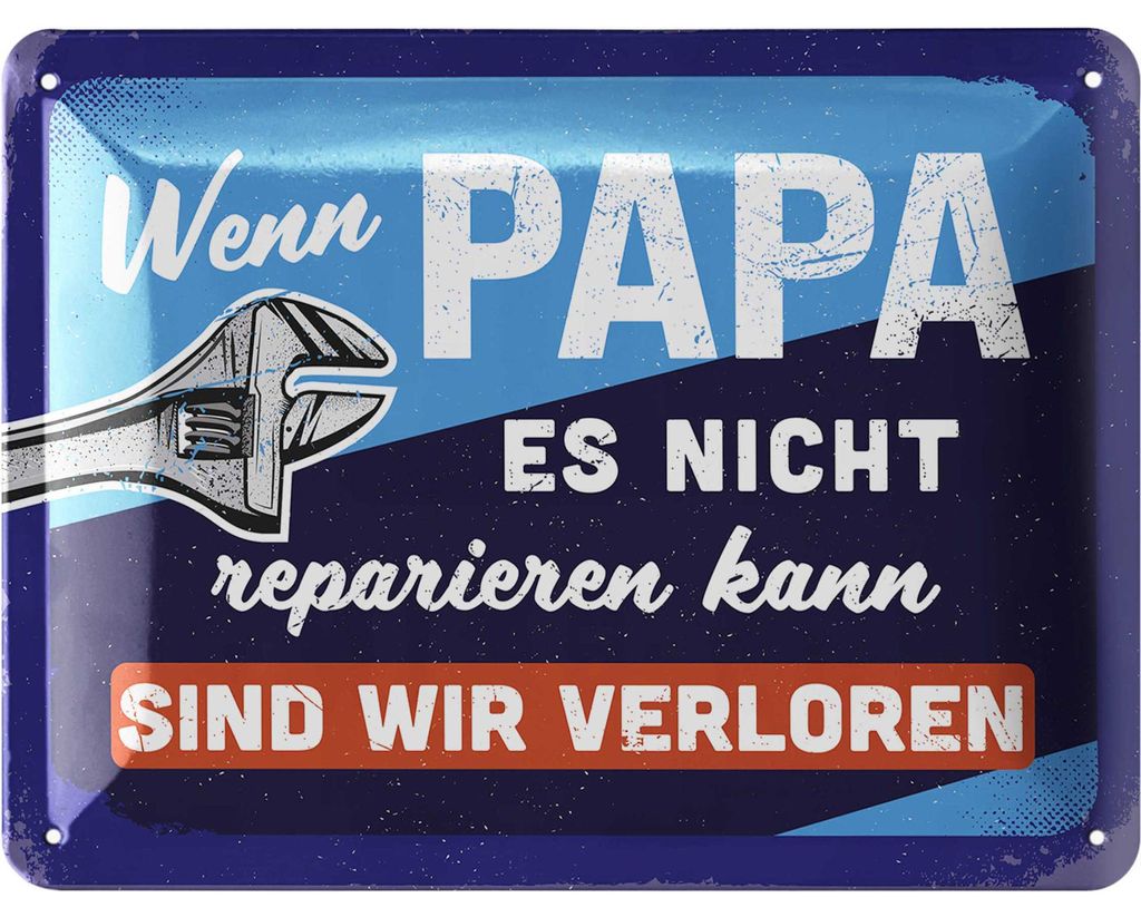 LANOLU Blechschild Wenn Papa es nicht reparieren kann Produktbild 