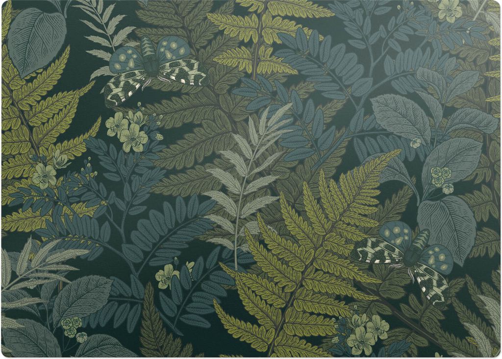 Waldblätter Und Schmetterlinge – Bodenschutzmatte – Rutschfest – Schutzmatte für Büro – Vinylmatte – Stuhlunterlage – 140 x 100 cm