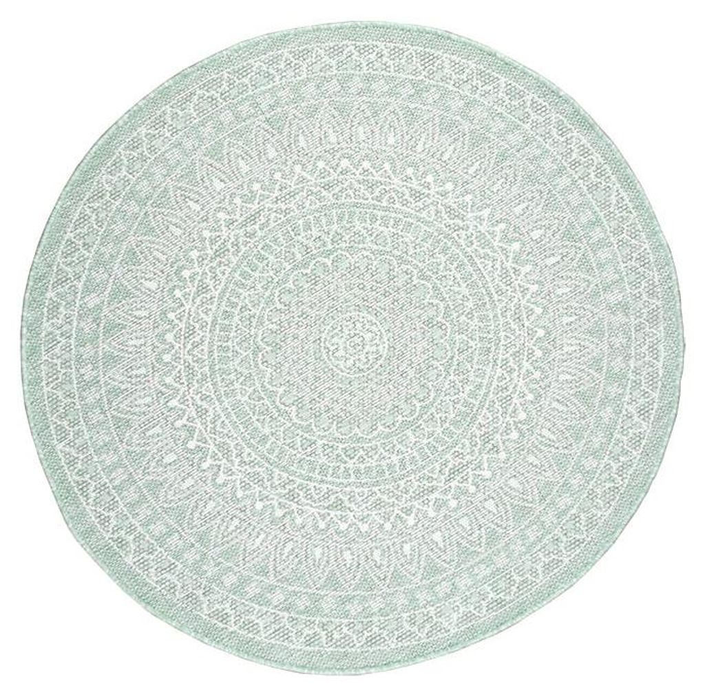 Volero - Tapis d'extérieur rond - Menthe aztèque d'été - Ø Image du produit 