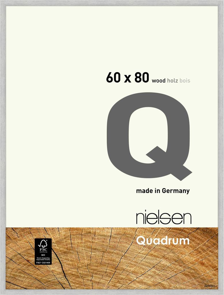 nielsen Holz Bilderrahmen Quadrum, 60x80 cm, Silber