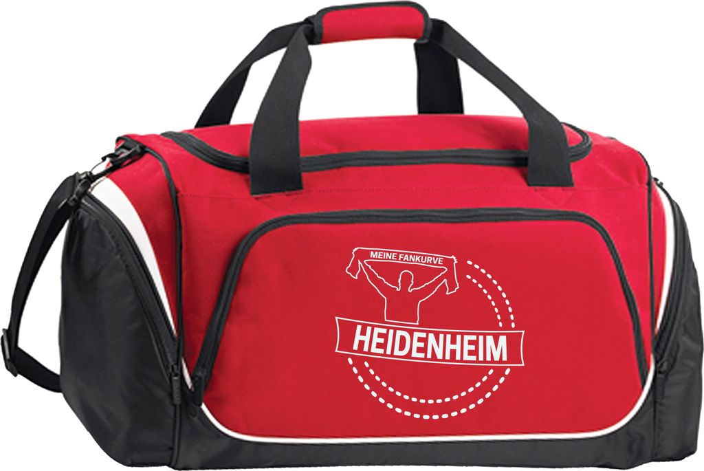 multifanshop Sporttasche - Heidenheim - Meine Fankurve, rot/schwarz, Größe one size