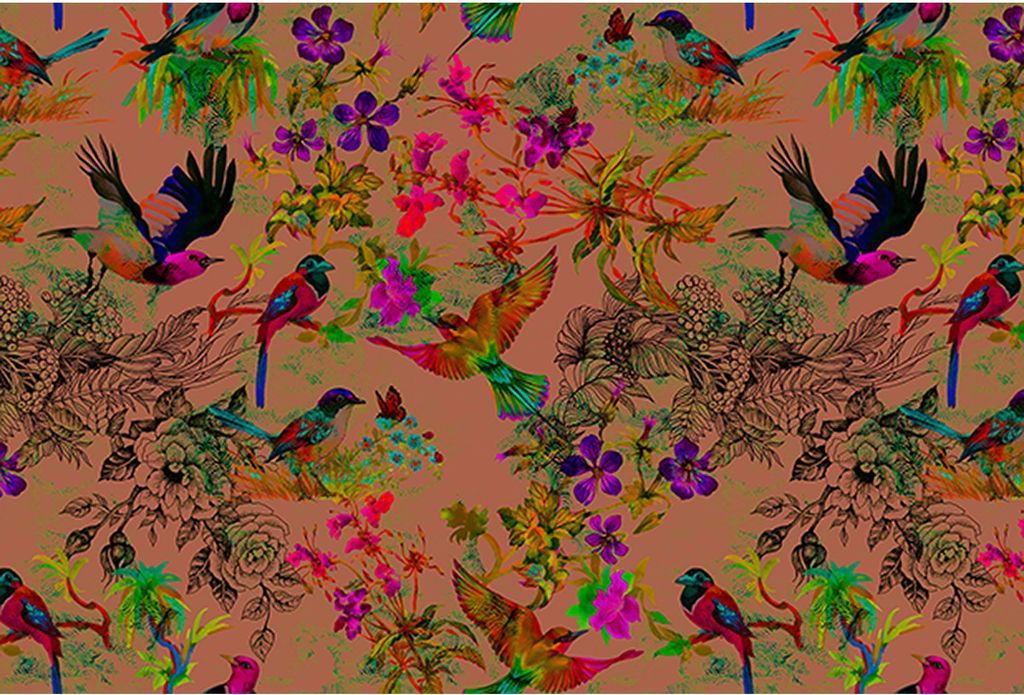 Tadessi Fototapete | Blumen | 4.00 m x 2.70 m | Bunt | Braun | Wandbild | Digitaldruck