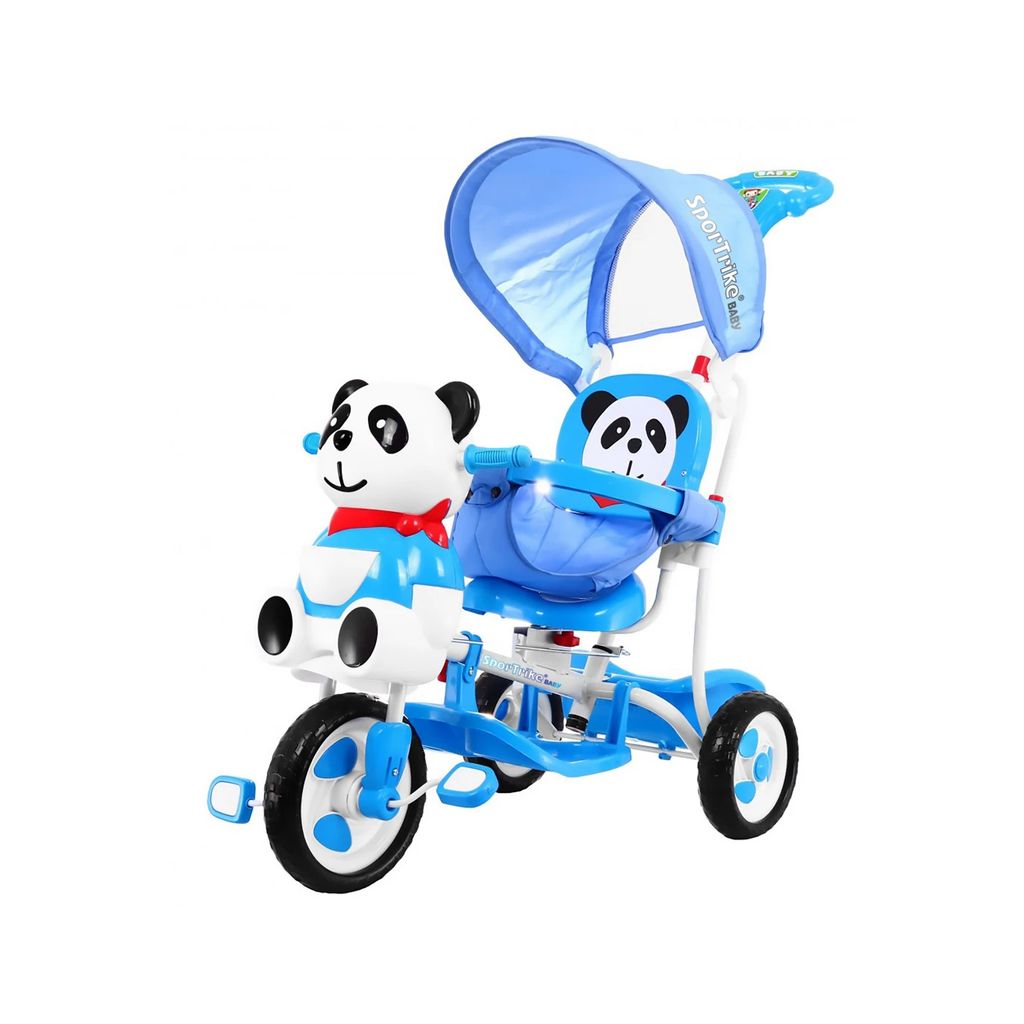 vélo enfant à 3 roues Panda Blue + bruit + capote + Image du produit 
