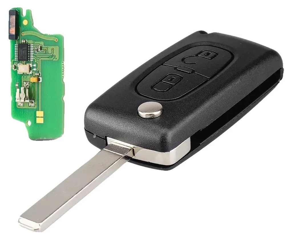 Clé de Voiture pour Peugeot Réparation Télécommande CE0536 2BTN Lame VA2