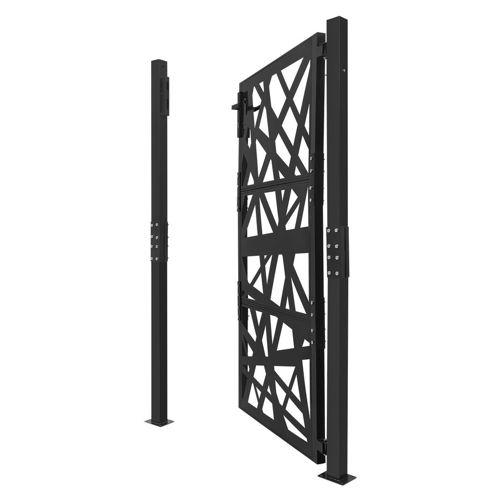 Gartentor Garteneingangstor Schwarz Garten Metalltor für Lagerhäuser, Gärten, Innenhöfe
