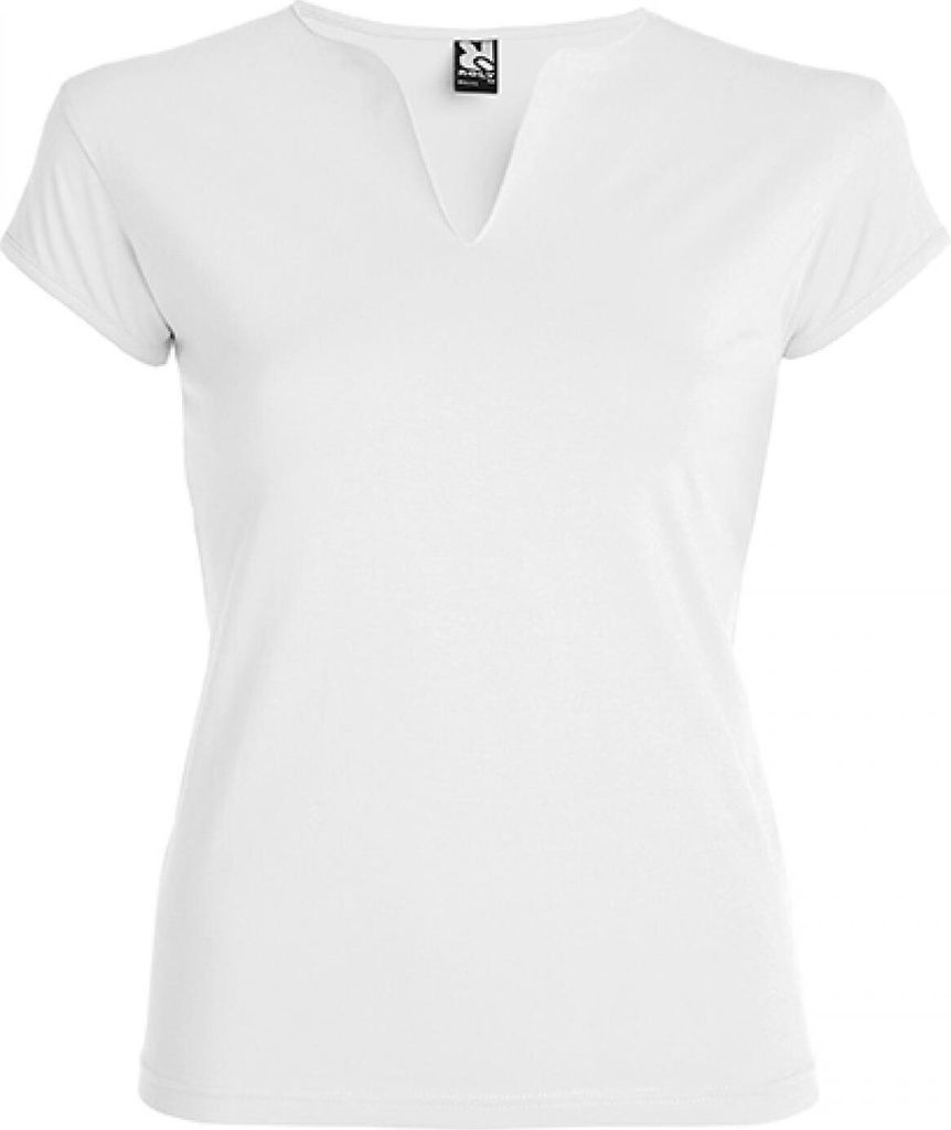 Roly CA6532 | Damen Shirt Belice Woman T-Shirt, 94% gekämmte Baumwolle - Farbe: White 01 - Größe: XXL