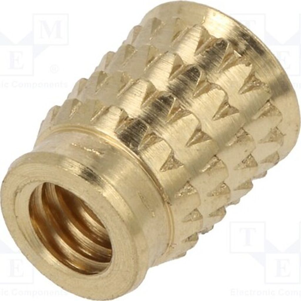 10x Gewindeeinsatz Messing L: 8,5mm 300113360 Gewindeeinlagen M4 ohne Beschichtung