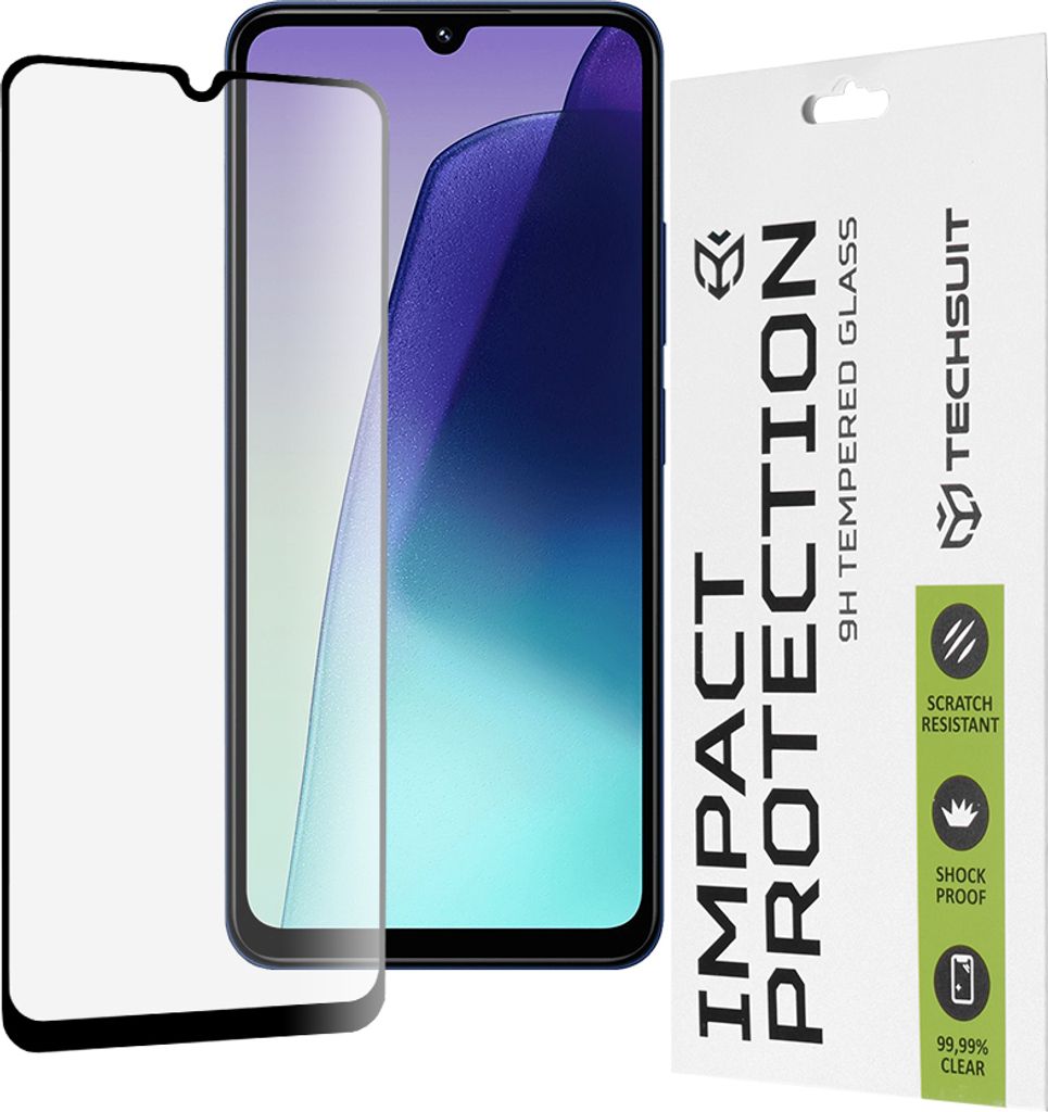 Techsuit Full Cover Impact Protection Displayschutzfolie für Xiaomi Redmi 14C - Schwarz