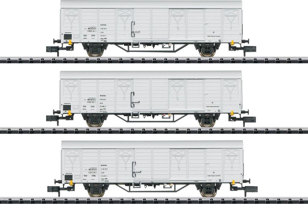 MINITRIX Set mit 3 Güterwagen, Bauart Ibblps DR Ep.IV 15316 Spur N