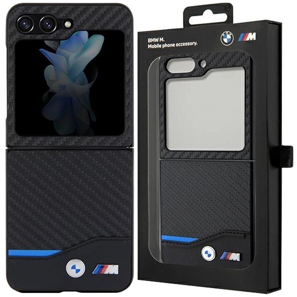 Etui Bmw Leder Carbon Do Samsung Galaxy Z Flip 5 - Czarne Produktbild 