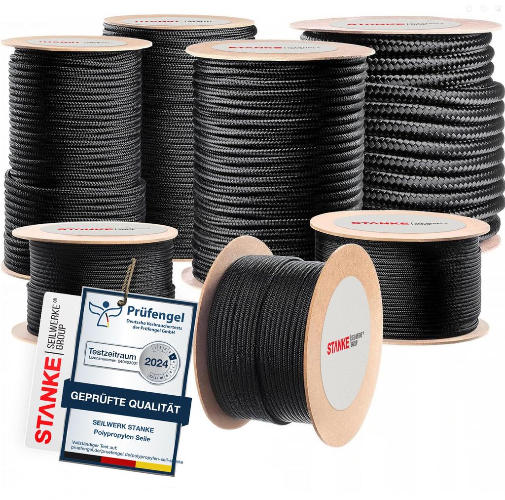 Seilwerk STANKE Polypropylenseil 12mm 15m Schwarz - Produktbild 