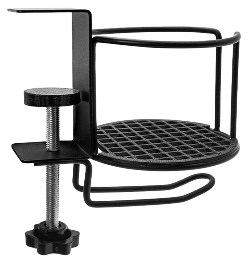 Metallener Becherhalter mit C-Klemme, verstellbare Tischhalterung, passend für Becher, Flaschen und Dosen, robuster, rostfreier Getränkehalter f...