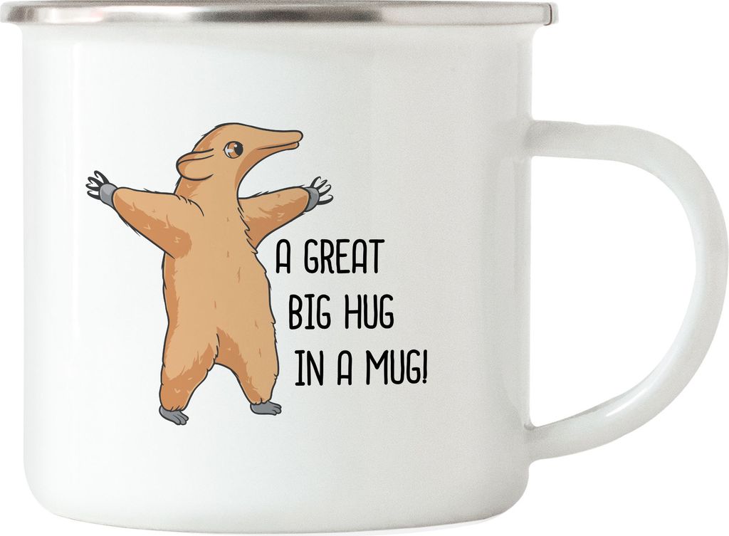 A Big Hug In A Mug Emaille Tasse Umarmung Geschenkidee Freundin Freund Familie Süß Niedlich