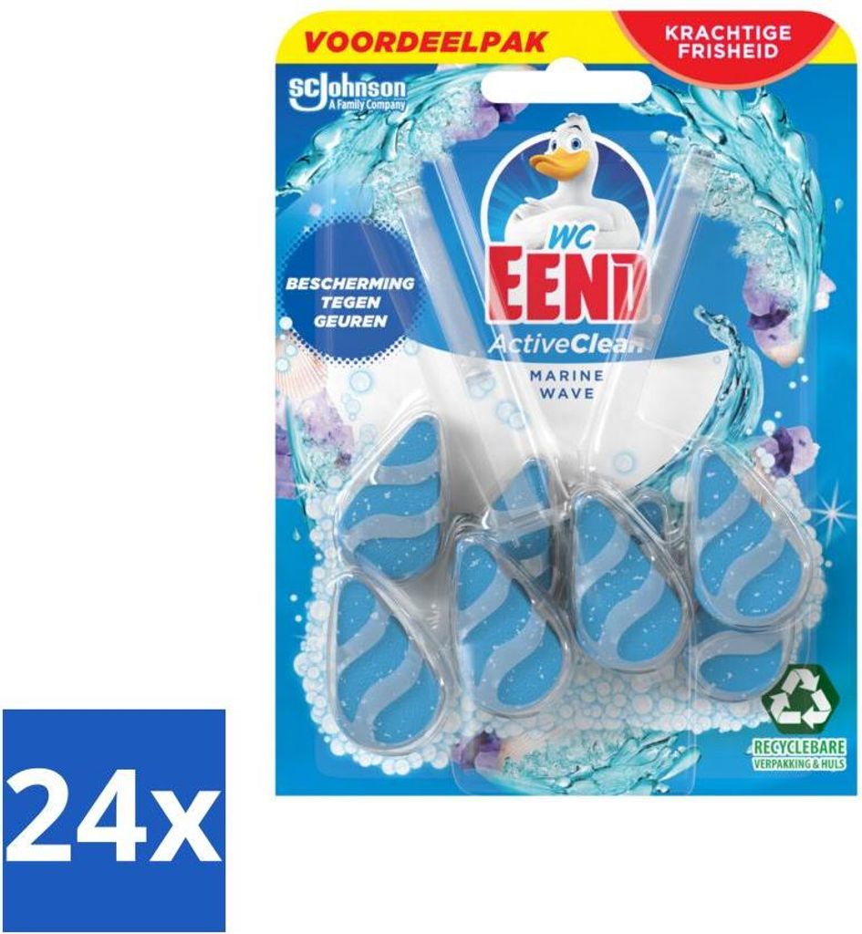 WC-Ente - Active Clean Marine - WC-Stein Duo Pack - Mehr Schaum & Frische - 2 WC-Steine - Vorteilspack - 24 Stücke