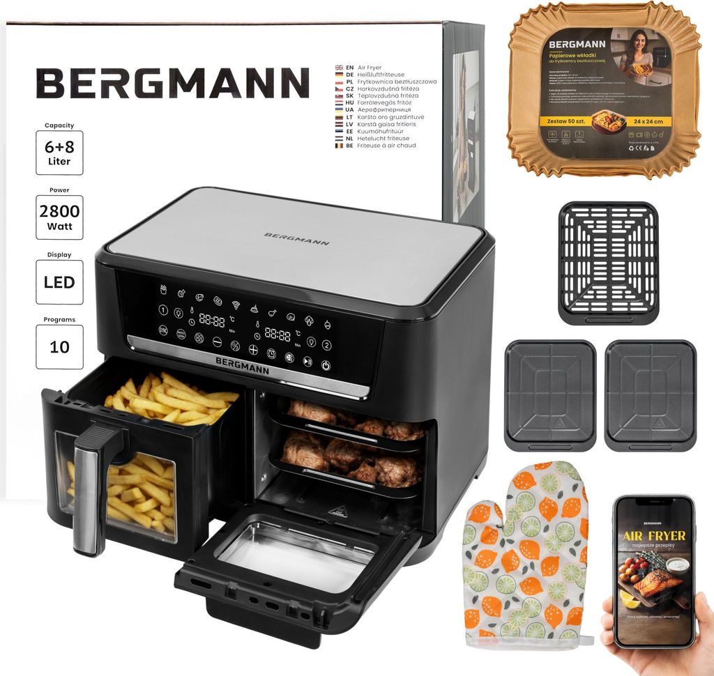 Frytkownica na gorące powietrze beztłuszczowa airfryer Zdjęcie produktu 