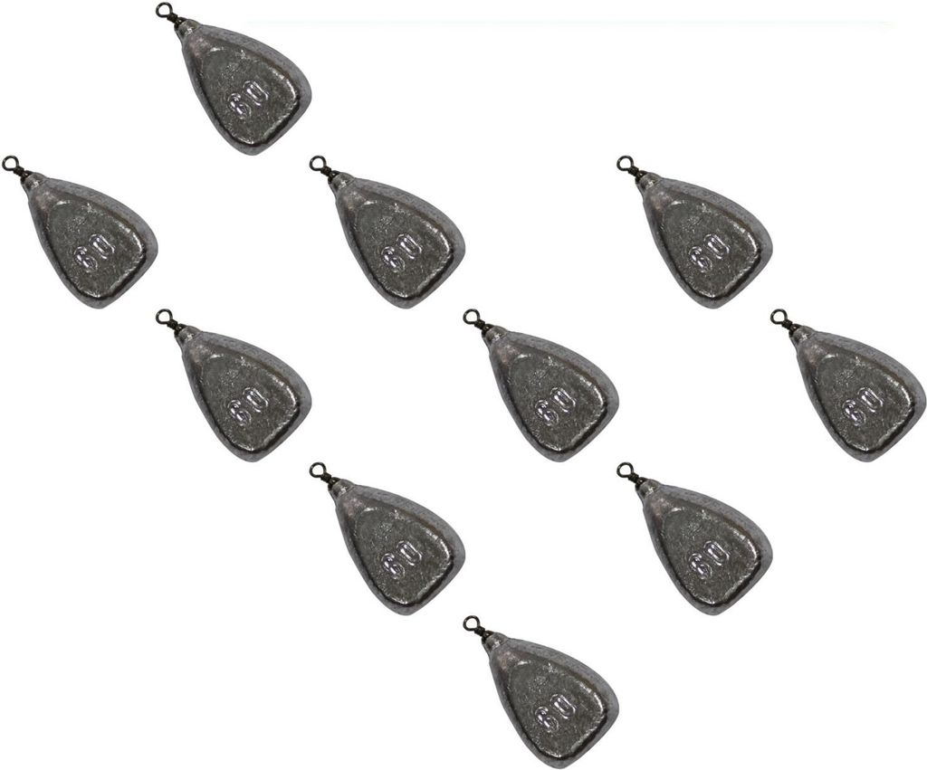 10 Stück "FILSTAR PRO" 80g Tropfenblei Birnenblei Fluss Grundblei mit Wirbel