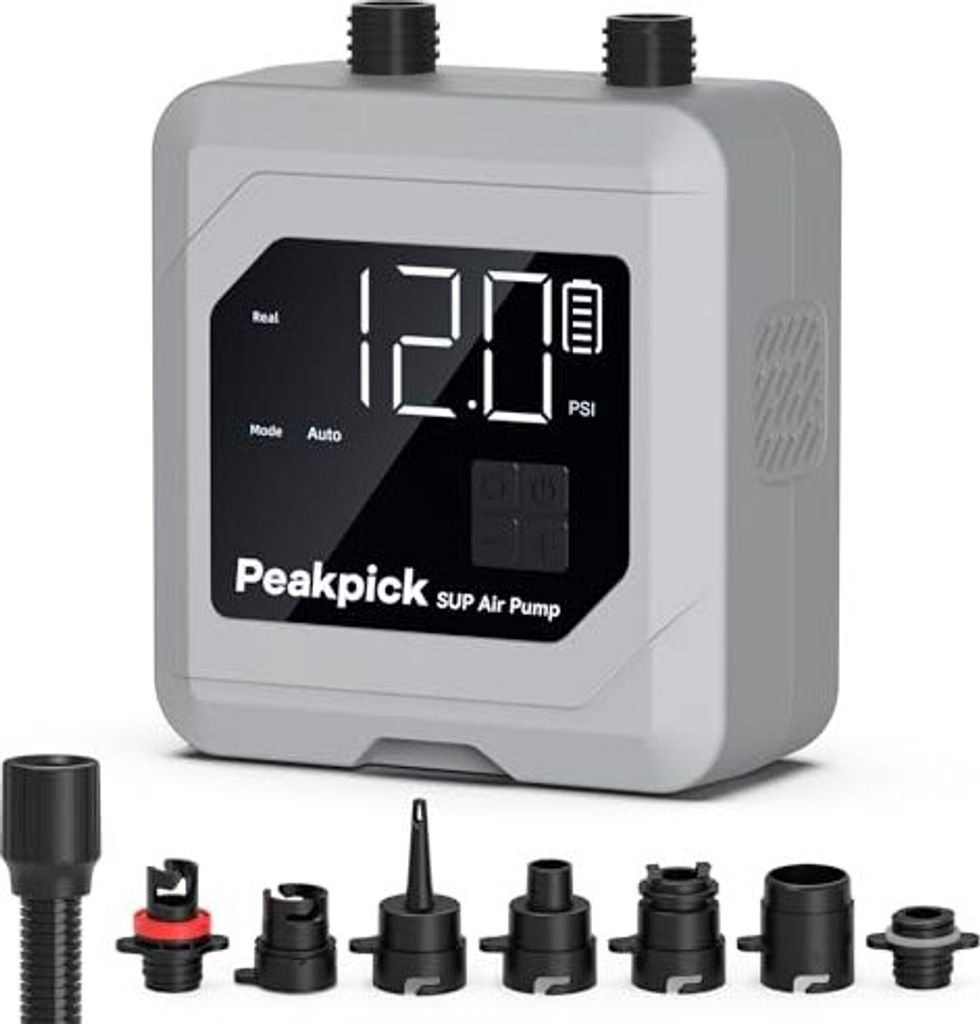 20PSI Elektrische SUP Pumpe, wiederaufladbare batteriebetriebene Paddleboard intelligentes zweistufiges Aufblasen und Entleeren, Auto-Off Luftpumpe