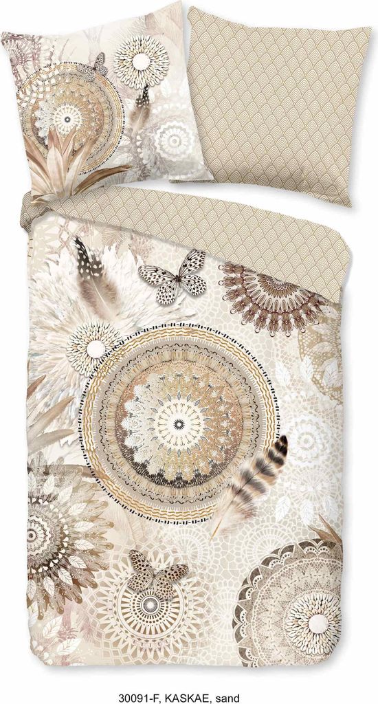 Hip Bettwäsche mit Mandalas und Federn - Kaskae - 155x220 cm - Flanell/ Biber