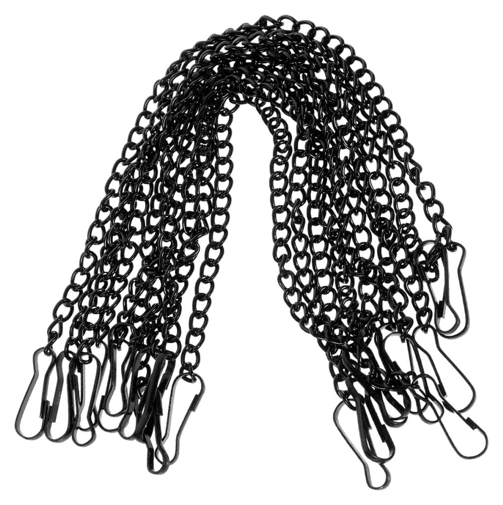 20 Stück schwarze Metallhängeketten mit Haken, 20 cm lange kleine Ketten zum Aufhängen von Pflanzen, Türschildern und Werbetafeln