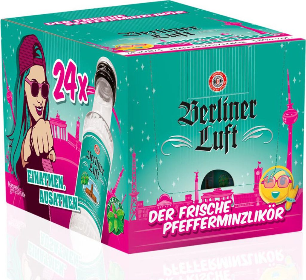 Berliner Luft Pfefferminzlikör klar frisch und vegan 20ml 24er Pack