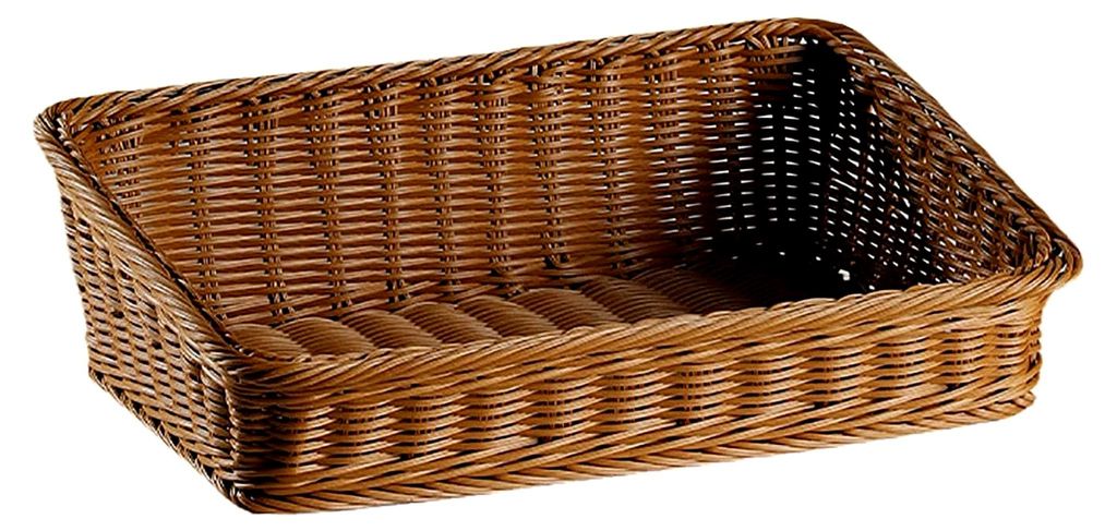 Handgewebte Rattan Aufbewahrungsbox Quadratische Weidenschale für Brot, Teller und Kuchen