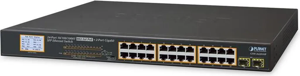 Planet GSW-2620VHP Switch PoE+ 24 Ports Gigabit et 2 SFP 300W