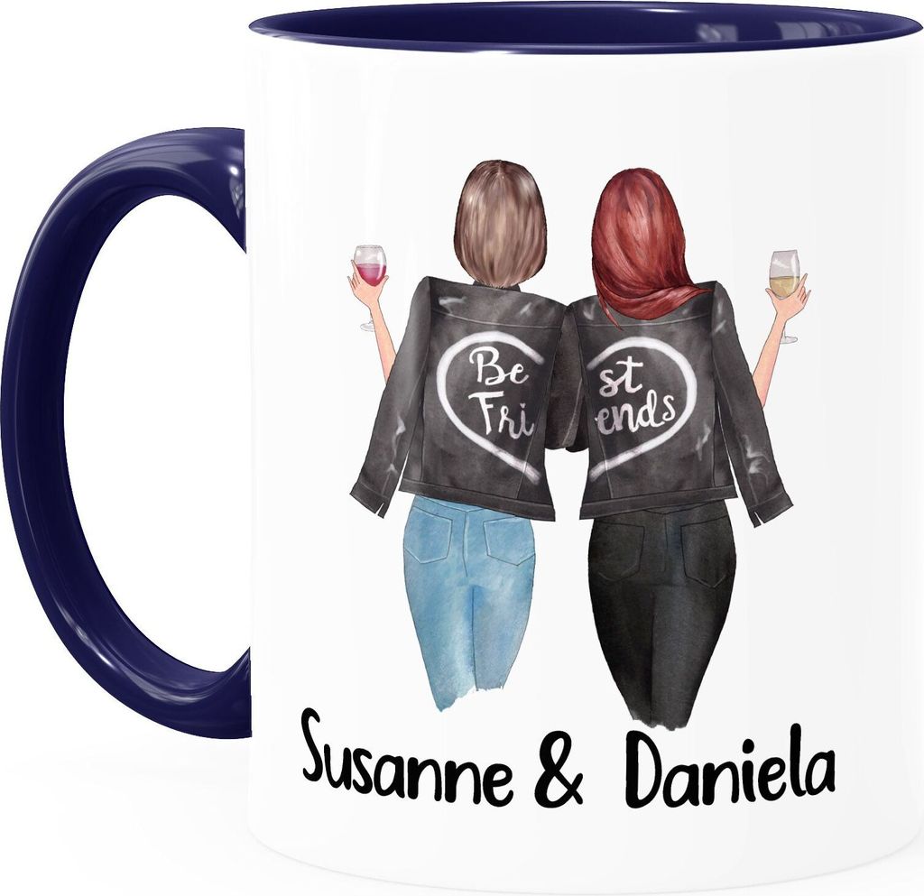 Tasse Beste Freundin personalisiert persönliche Geschenke Freundschaft Frauen Best Friends BFF SpecialMe inner-navy Keramik-Tasse