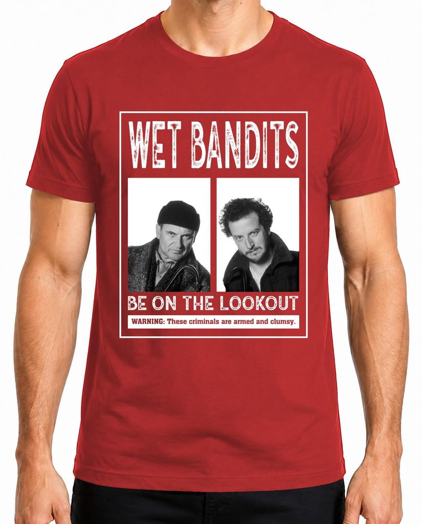 Maglietta da uomo Wet Bandits Harry Marv Mugshot - Kevin Immagine del prodotto 