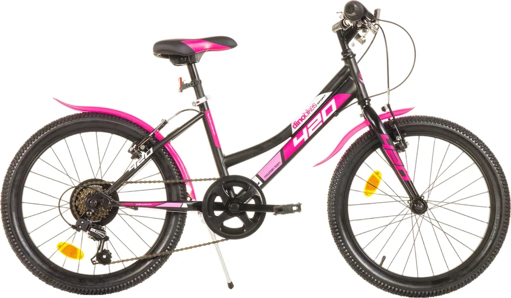 VTT enfant Dino Bikes 20" noir et rose idéal pour balades et loisirs