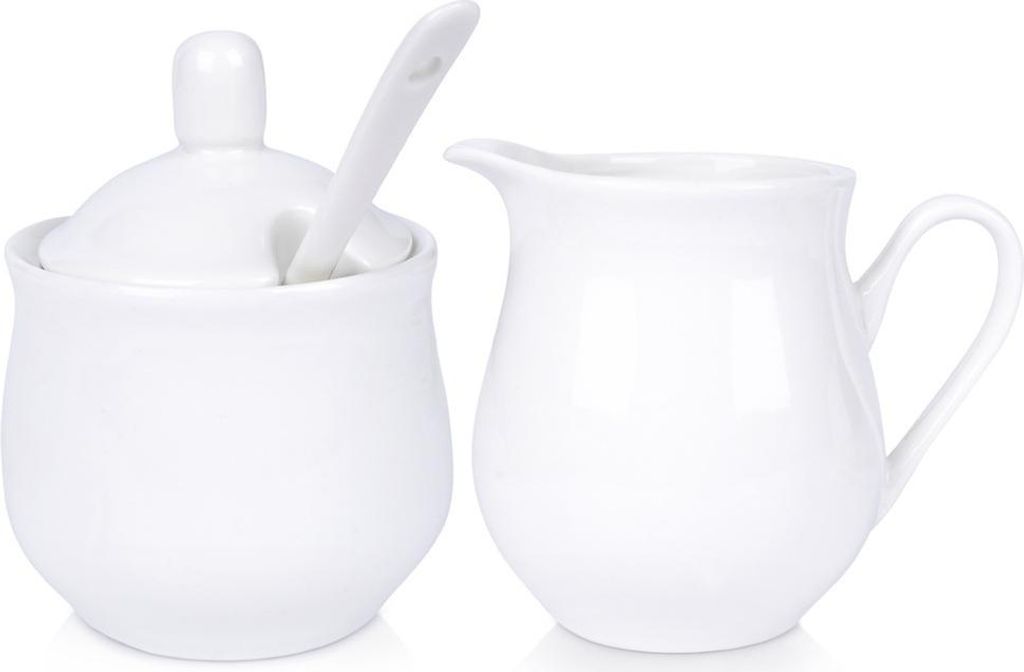Vilde | Zuckerdose Und Milchkanne Set - Weiß - 3 Teile - Produktbild 