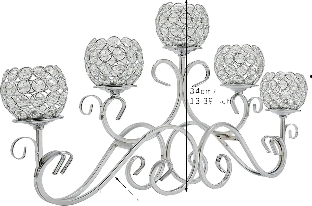 Bougeoir argenté au design élégant en métal durable, Modèle Silver-H15