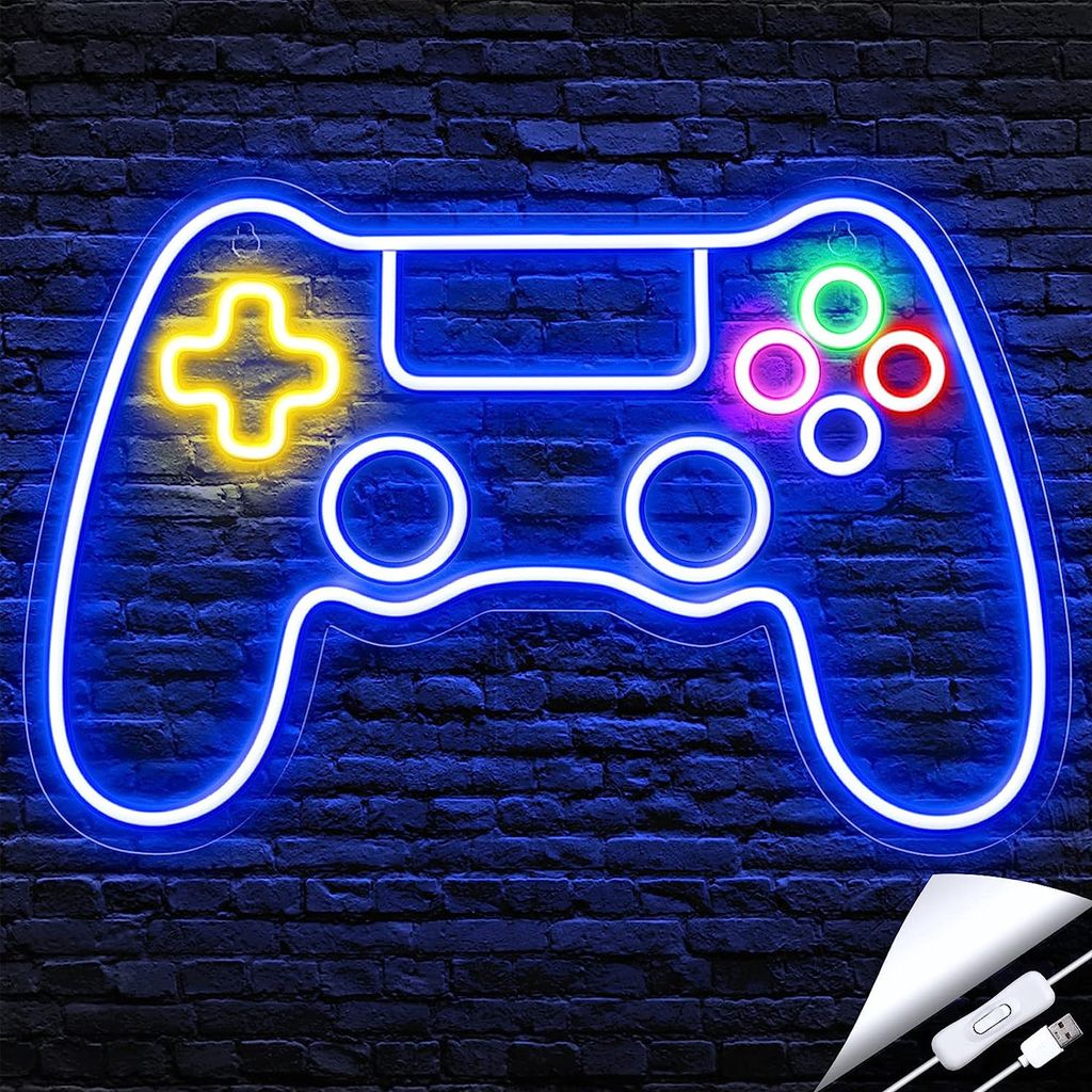 LED-Spiel-Neonschild, Gaming-Wanddeko – Gamer-Geschenke für Jungen und Kinder