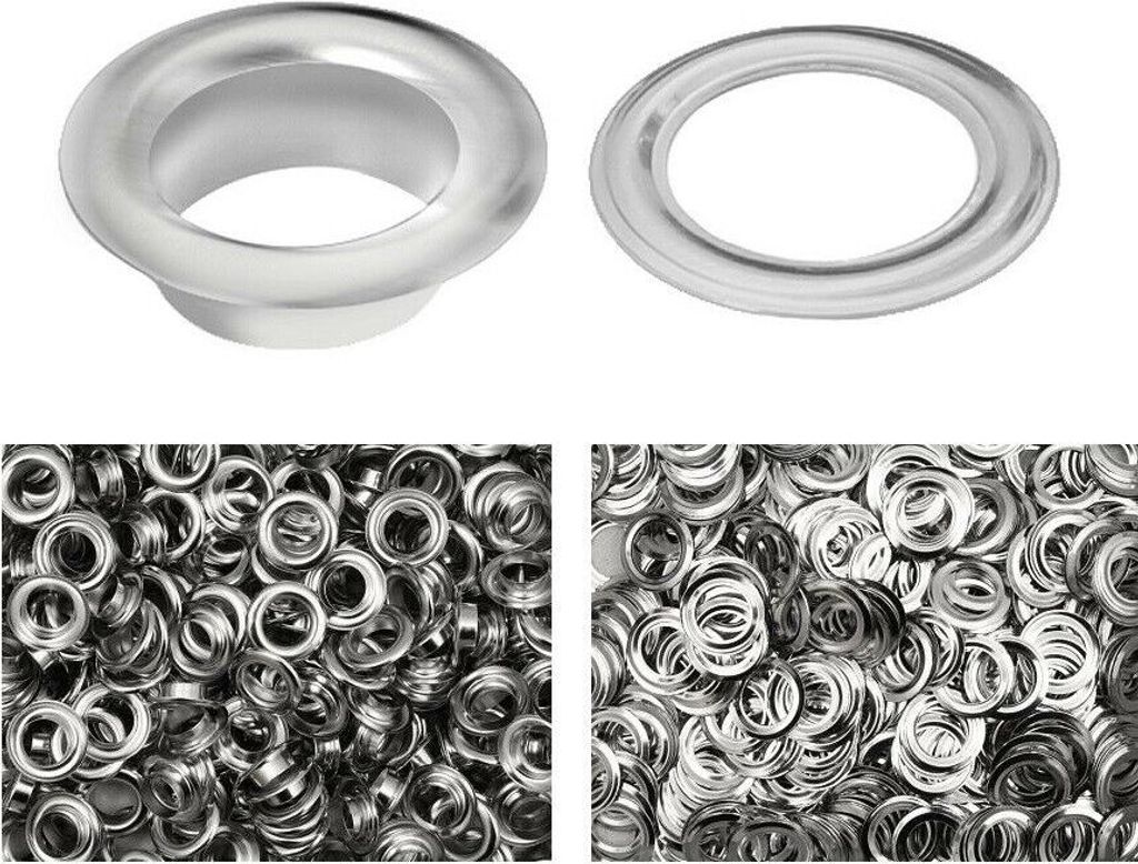 1000x Ösen Rundösen Planenösen Öse vernickelt Persenning Ösenpresse Metallöse 8mm