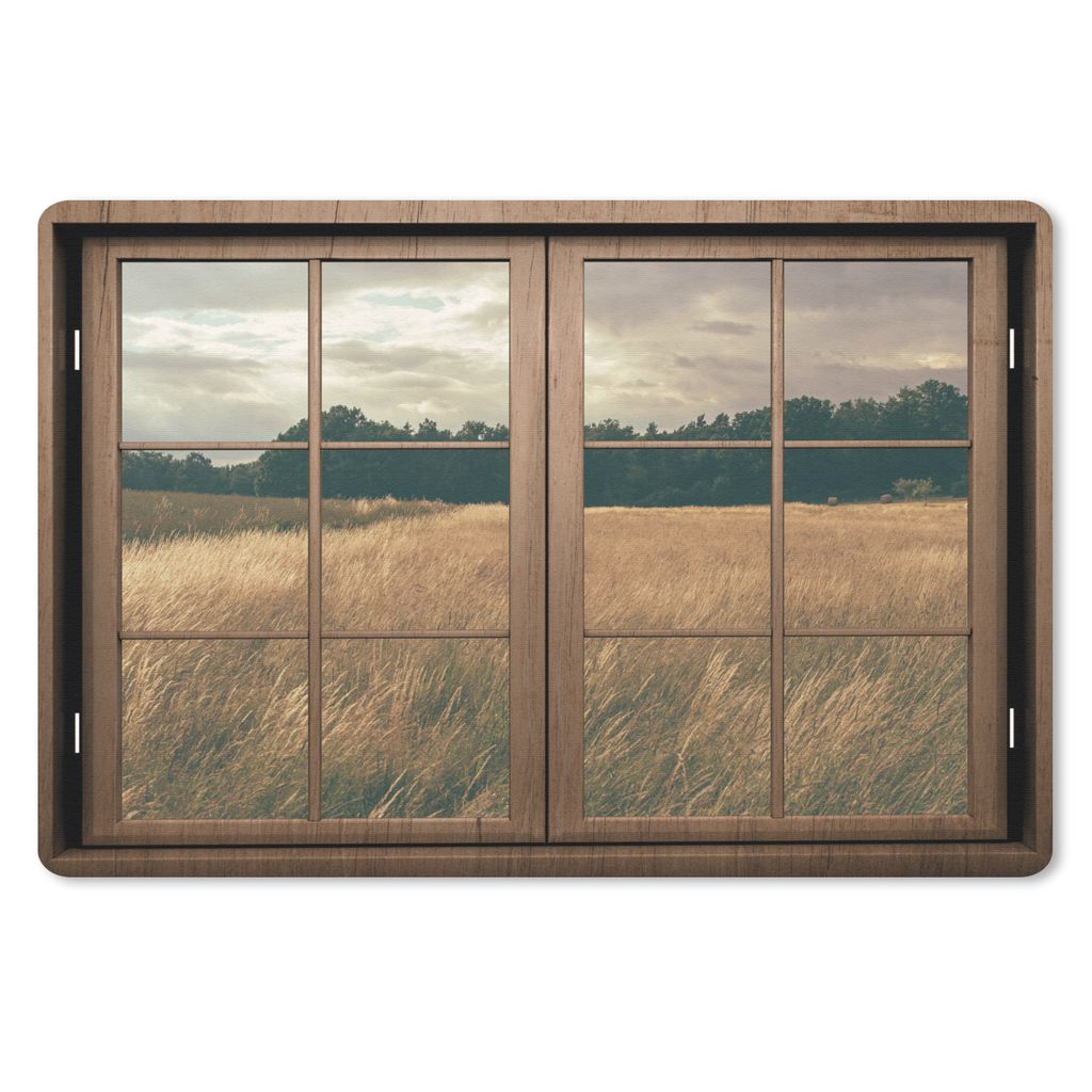 MuchoWow Mauspad Mousepad Blick durch - Fenster - Weizenfeld 27x18 cm - Mousepads - Maus Mat - Pad - Mausunterlage - Büroartikel - Desk Matten