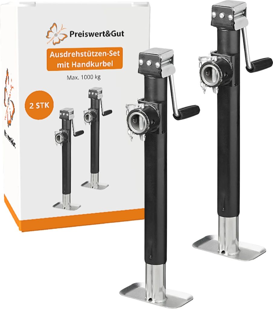 2x Kurbelstützen mit 1000kg Traglast – Klappbar von 57-95 Produktbild 