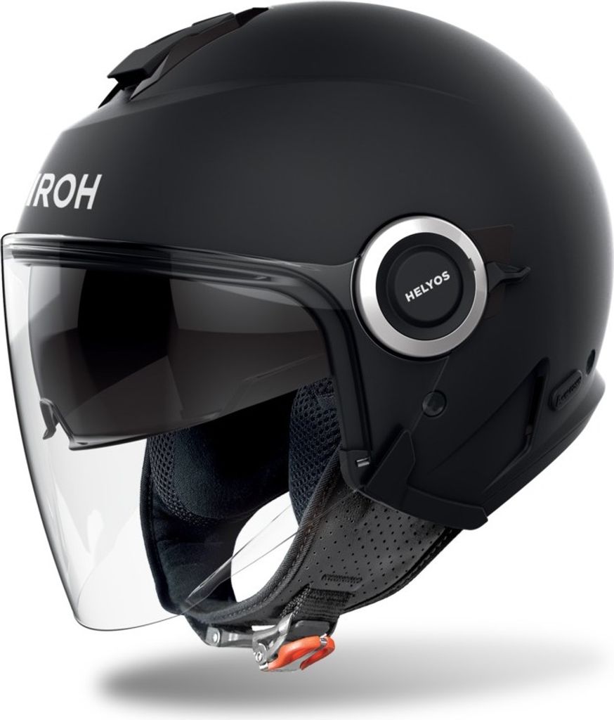 Open-Face Helm Crosshelm Schutzhelm Airoh Helyos Schwarz mit Visier Größe S