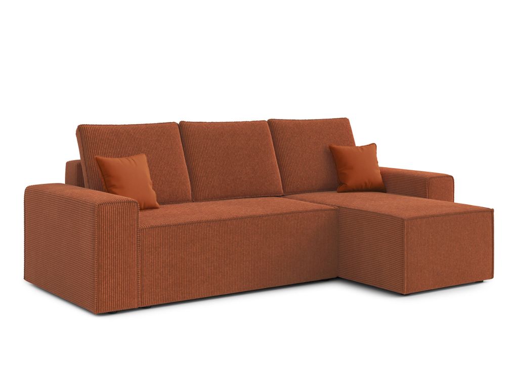 AX LIVING Ecksofa Cord Talaton 246 cm in Ziegelrot – Stilvoll & Funktional
