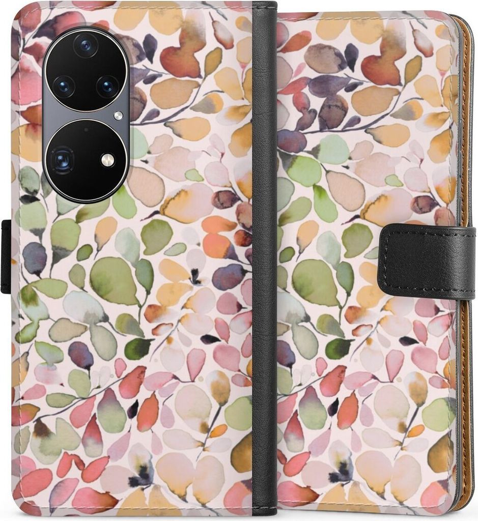 DeinDesign Klapphülle für Huawei P50 Pro Handytasche Lederhülle Tasche Muster Pattern Eukalyptus